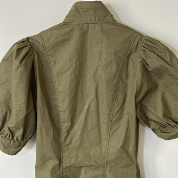 The Kooples SHIRT STYLE BUTTONED KHAKI DRESS IN COTTON MILITARY KAKI US XS - Picture 10 of 16